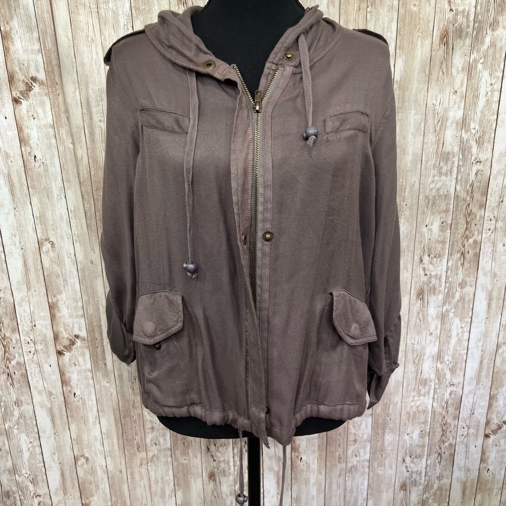 American Rag‎ Gray Utility Jacket with Hood